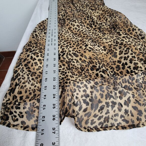 Moonlight Leopard Print Sleeveless Dress Medium brown Elastic Waist Lined Casual - Picture 10 of 11
